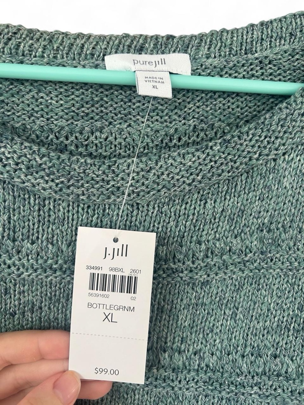NWT Pure Jill by J. Jill Textured Boat Neck Sweater in Bottle Green Size XL - Picture 3 of 6